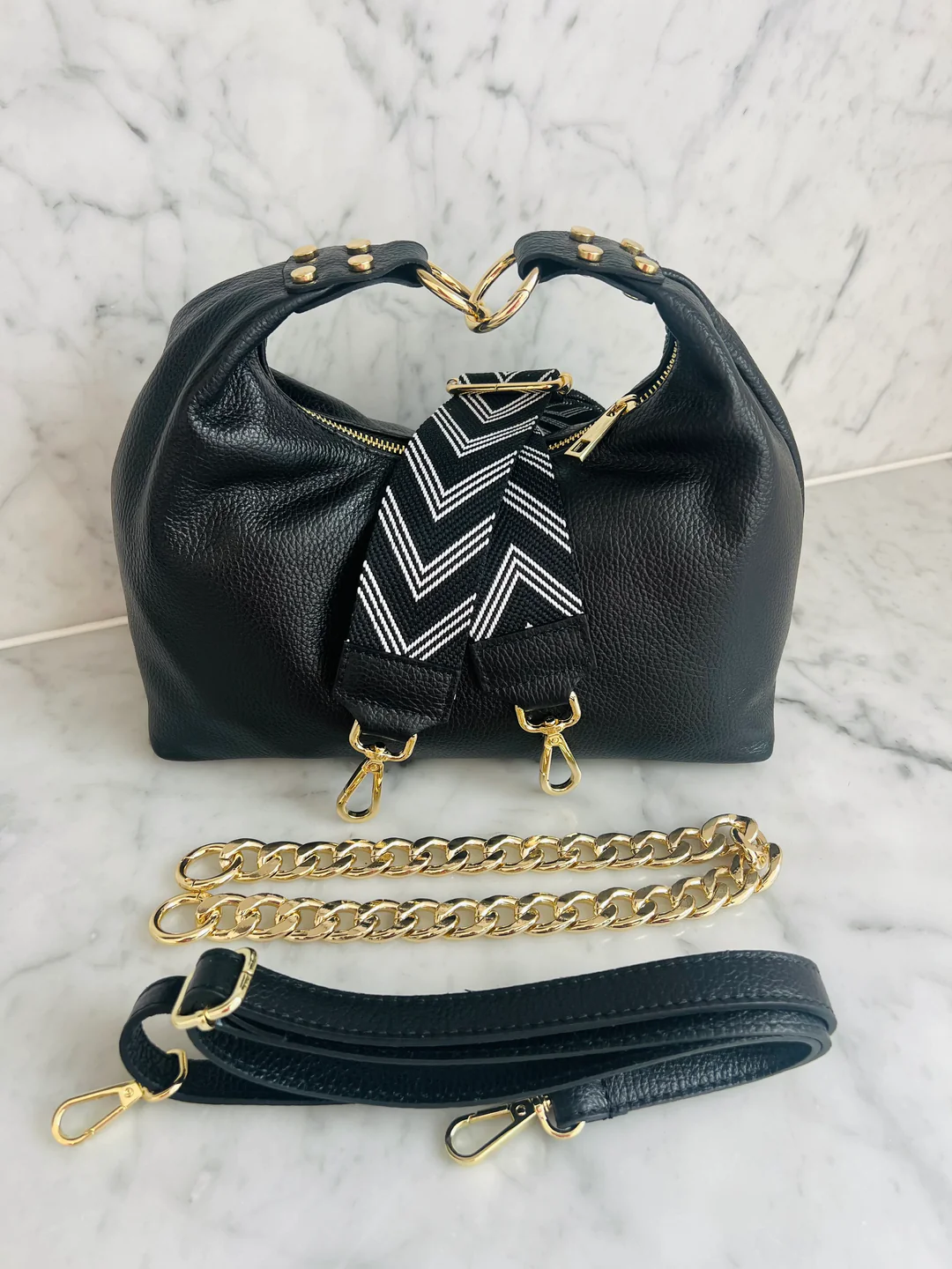 Valentina Bag Black Whit and Watt