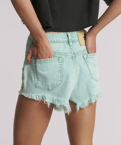 MINT HIGH WAIST DENIM SHORT