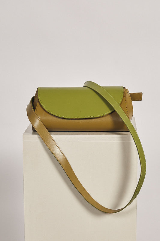 Leather Cross Body Bag in Fern