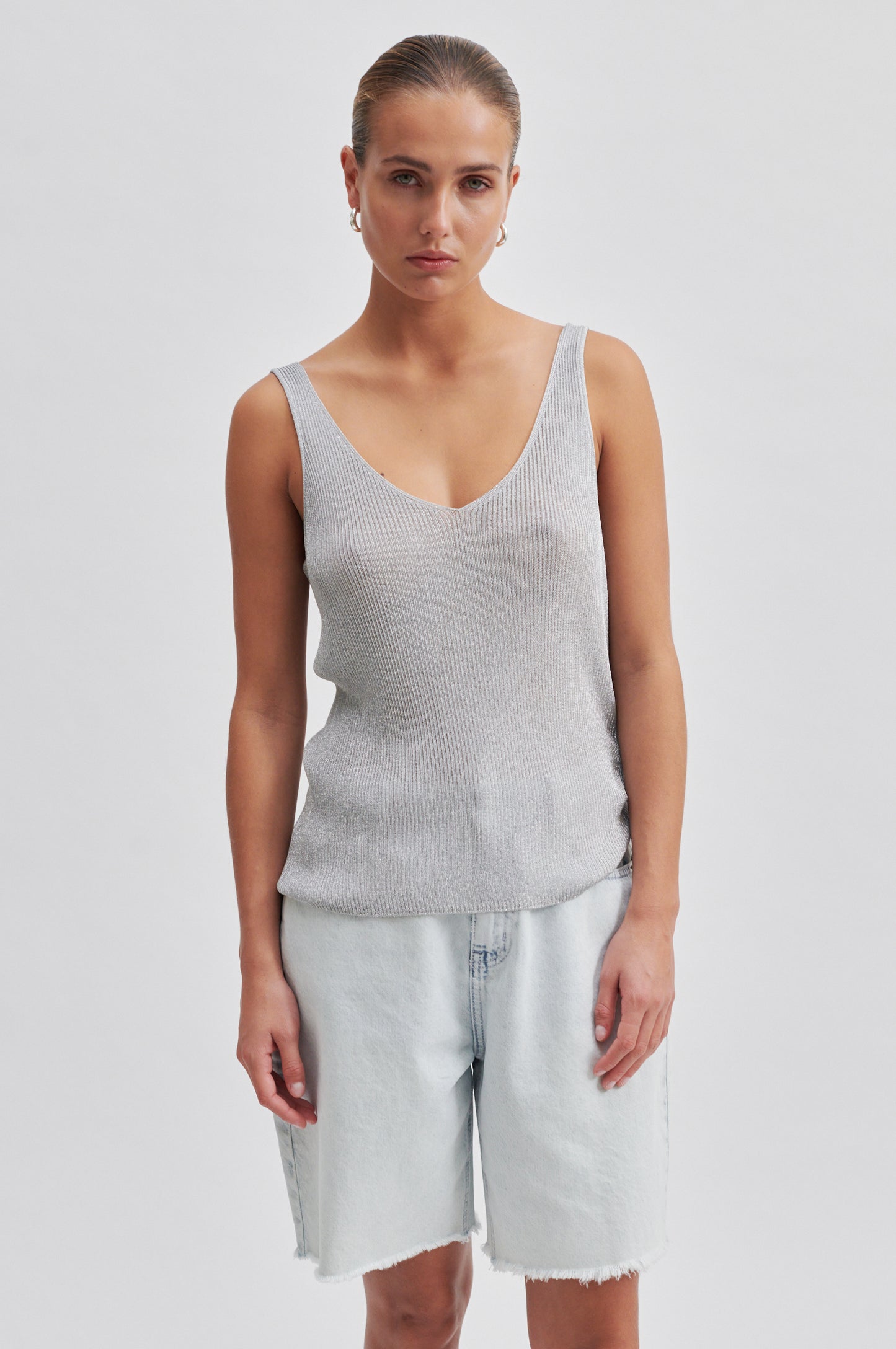 Ellia Knit Top silver