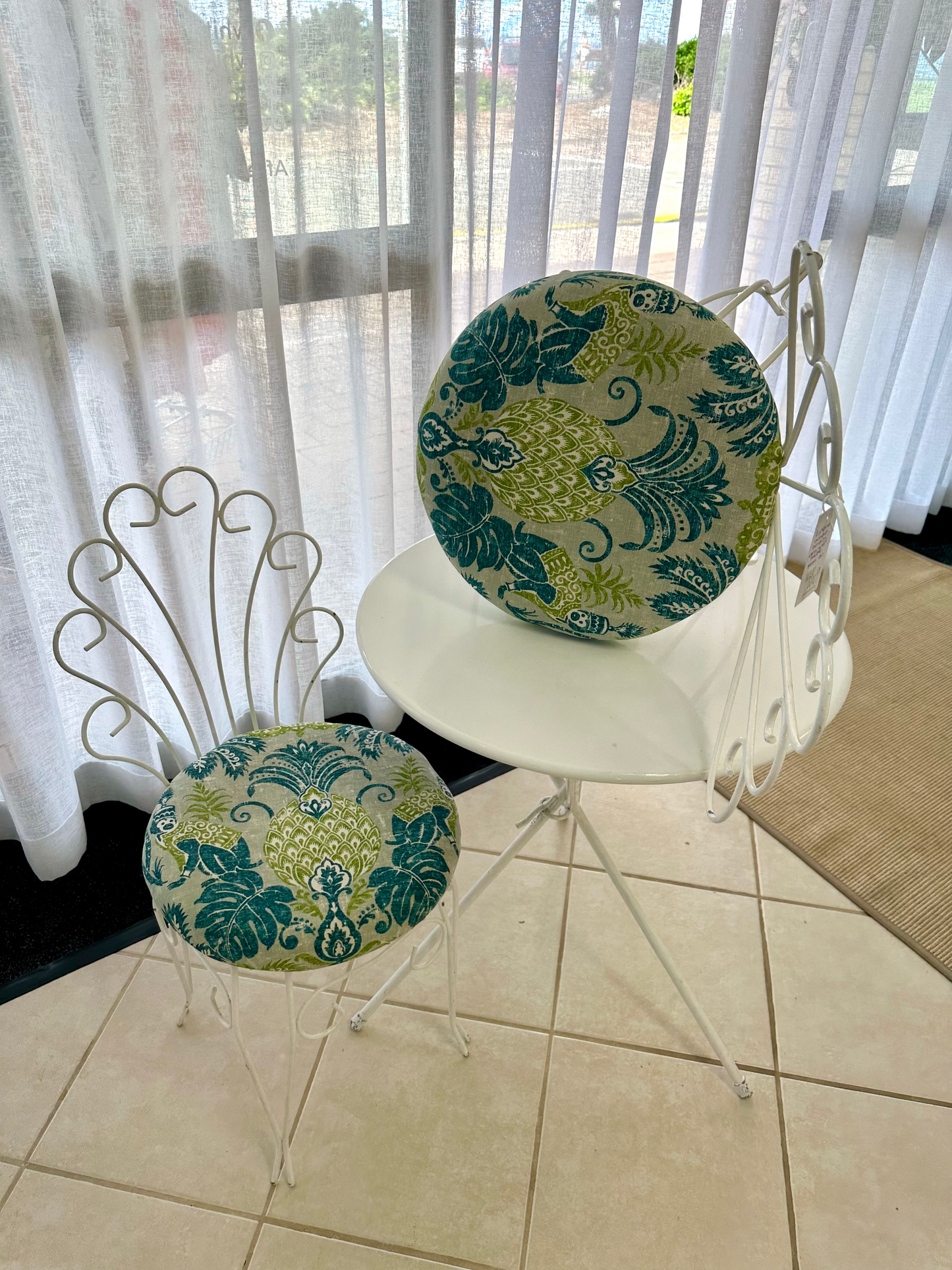 3 Piece Table & Chairs with Designer Fabric