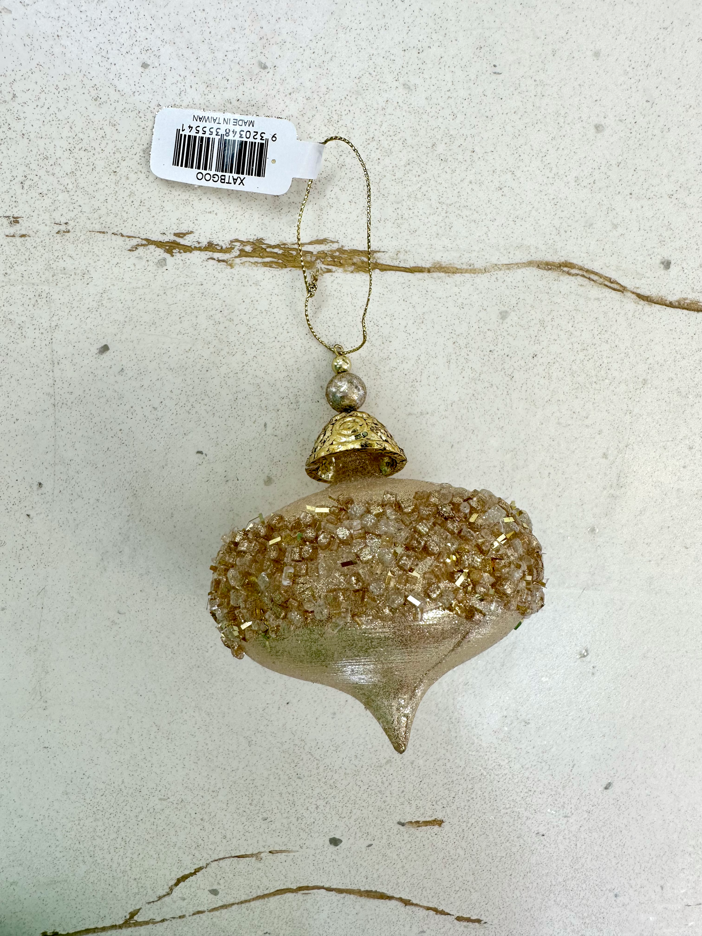 Crusted Onion Gold Christmas Tree Decoration