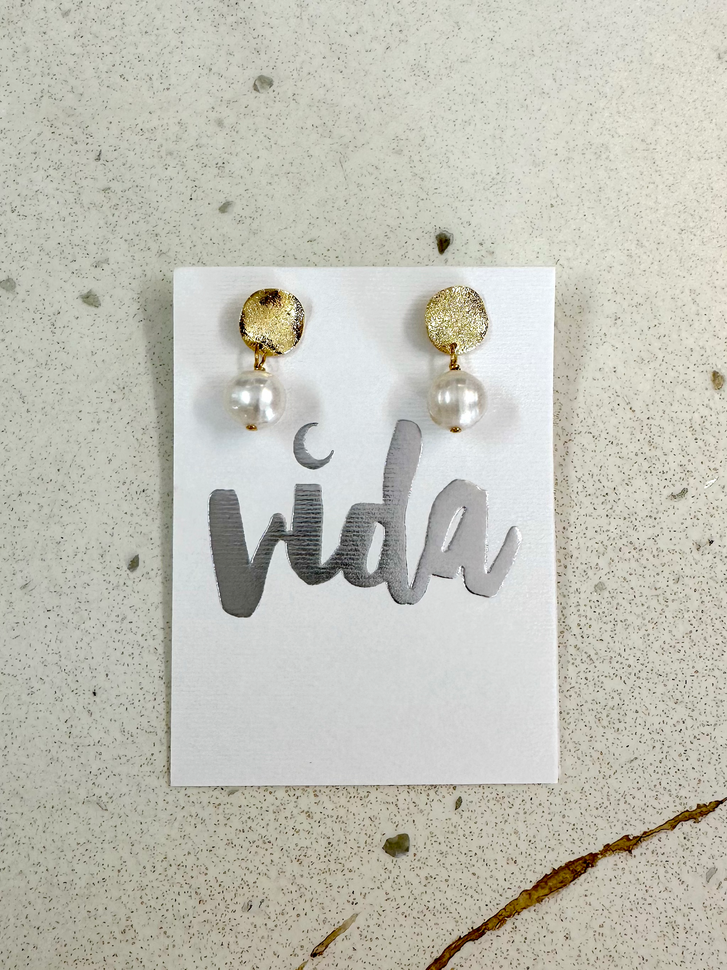 Gold Pearl Earrings