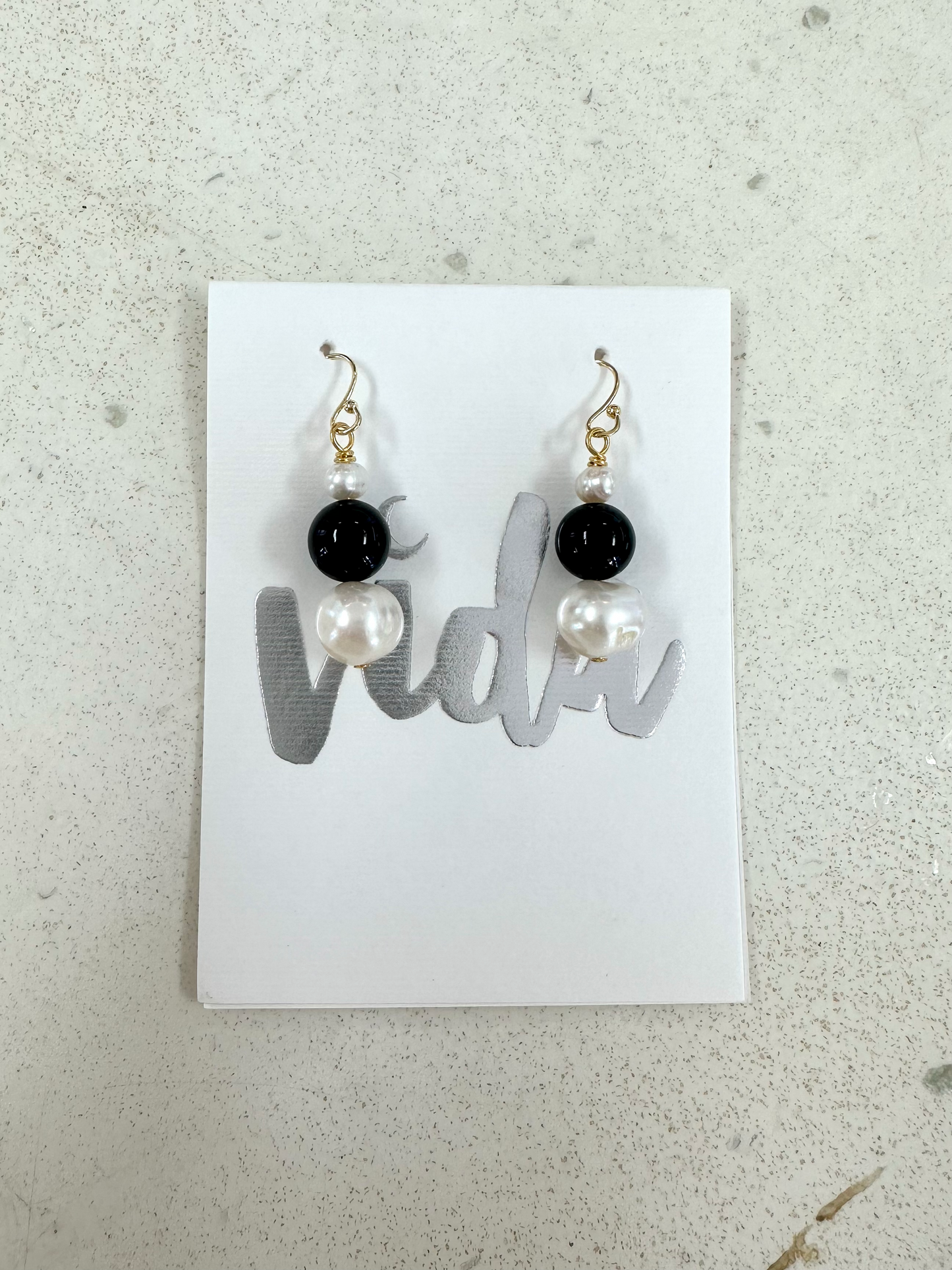 Black and White Pearl Earrings