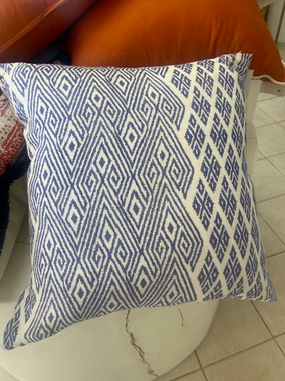 Designer cushion print blue