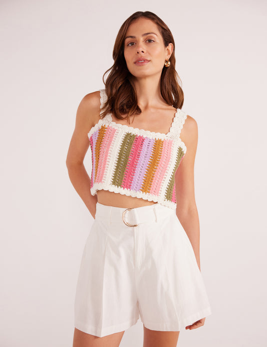 LITO STRIPE CROCHET TOP