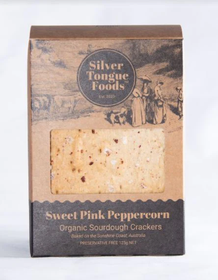 Pink Peppercorn Sourdough Crackers