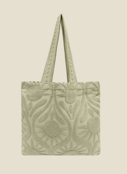 SUNDOWN TOWELLING TOTE | SAGE