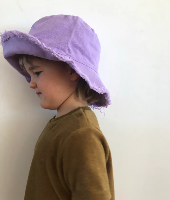 Cotton Frayed edge Bucket Hat kids