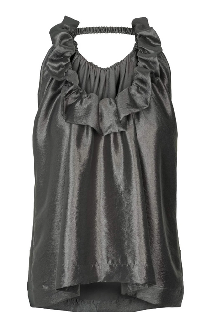 Hali Hammered metal halter top I Gun metal