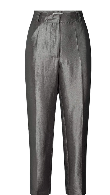 Nura Hammered metal slim pant I Gun metal