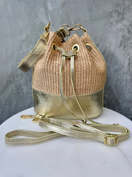 Sofia Bucket Bag - Gold