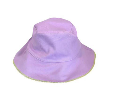 Kids Cotton Bucket Hat Contrast Edge