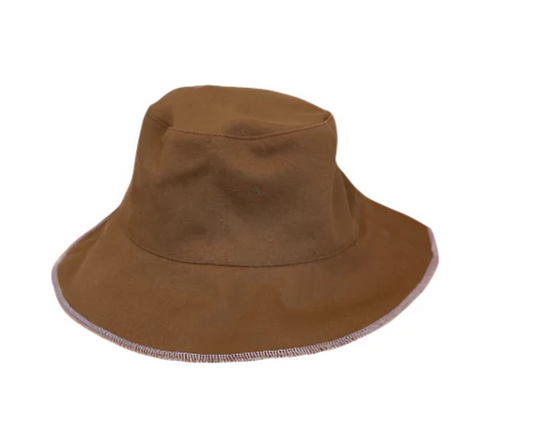 Kids Cotton Bucket Hat Contrast Edge