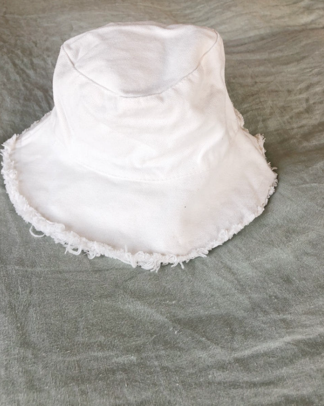 Cotton Frayed edge Bucket Hat