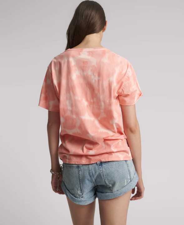 Heart Throb Tie Dye Boyfriend Tee - Coral Pink